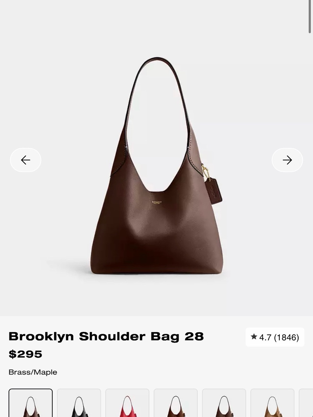 Coach Brown Leather Shoulder Hobo Bag
